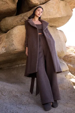 100% Merino Wool Long Coat (Bark) & 100% Merino Wool Pants (Bark)