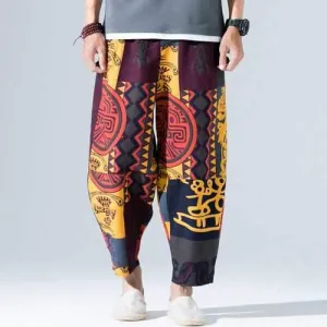 100%Cotton Folk-custom Wide Leg Pants