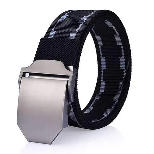 125cm Men Nylon Army Tactical Belt Durable Outdoor Sports Casual Automatic Buckle Pants Strap