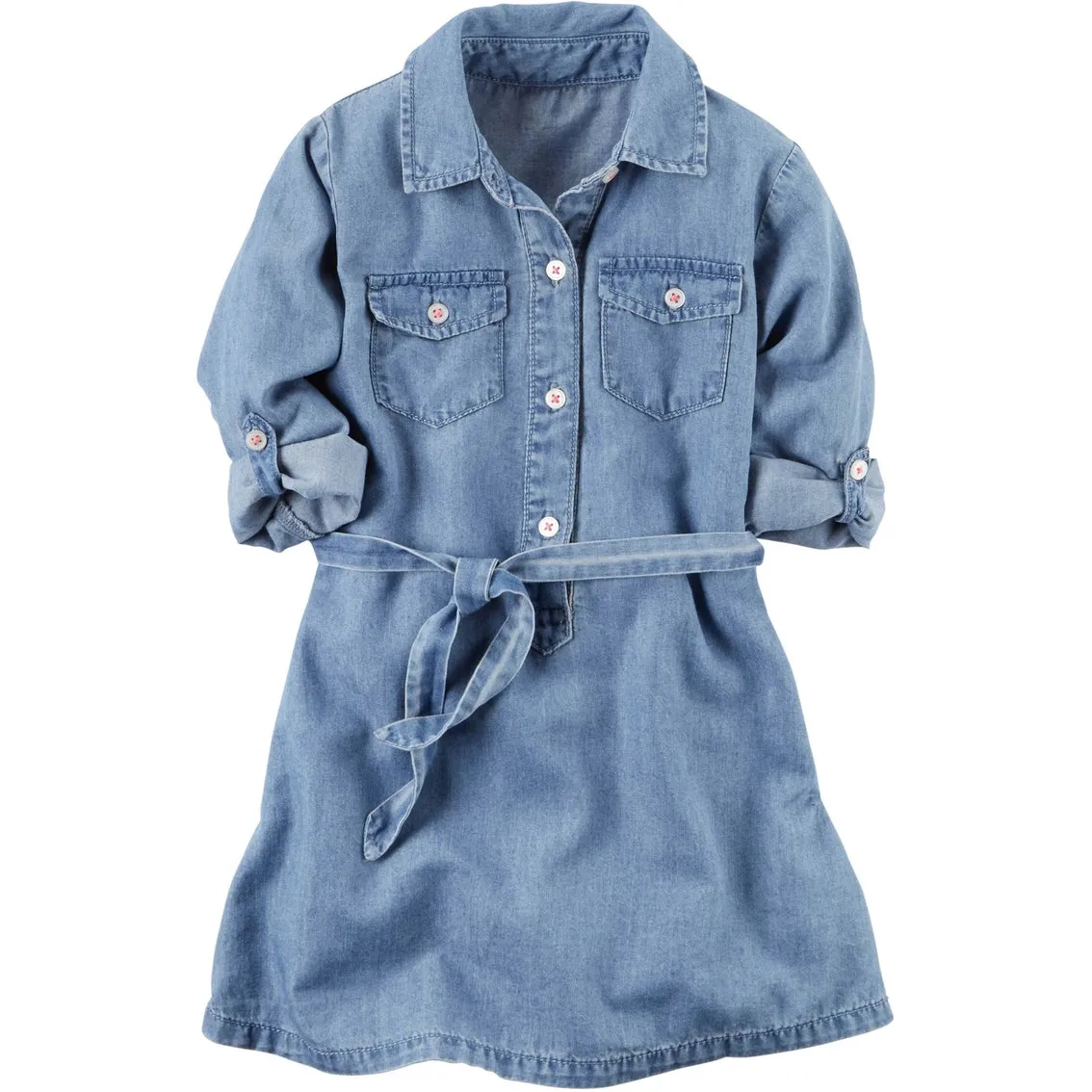 [2y] Chambray Shirt Dress w/belt