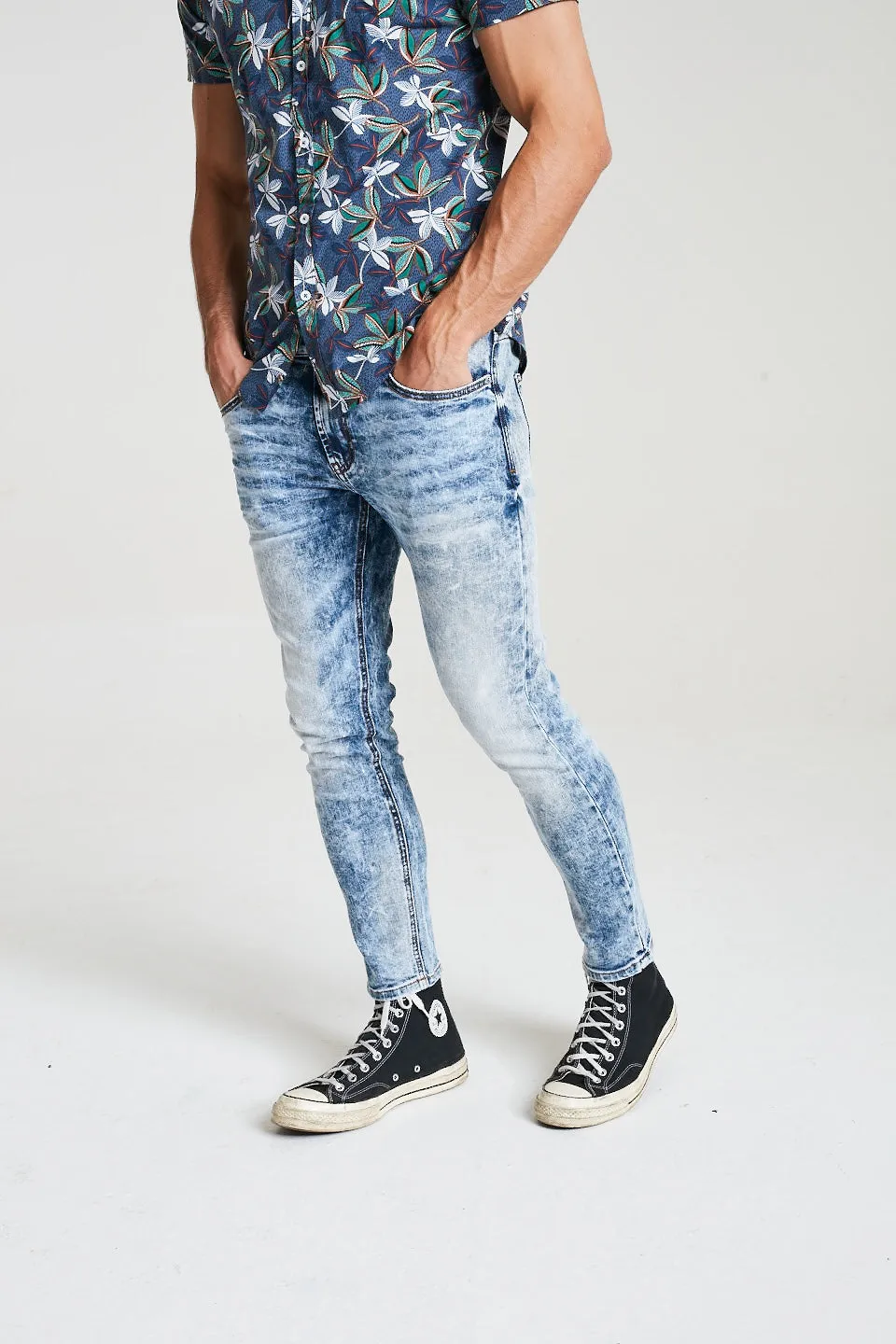 Acid Wash Blue Jeans