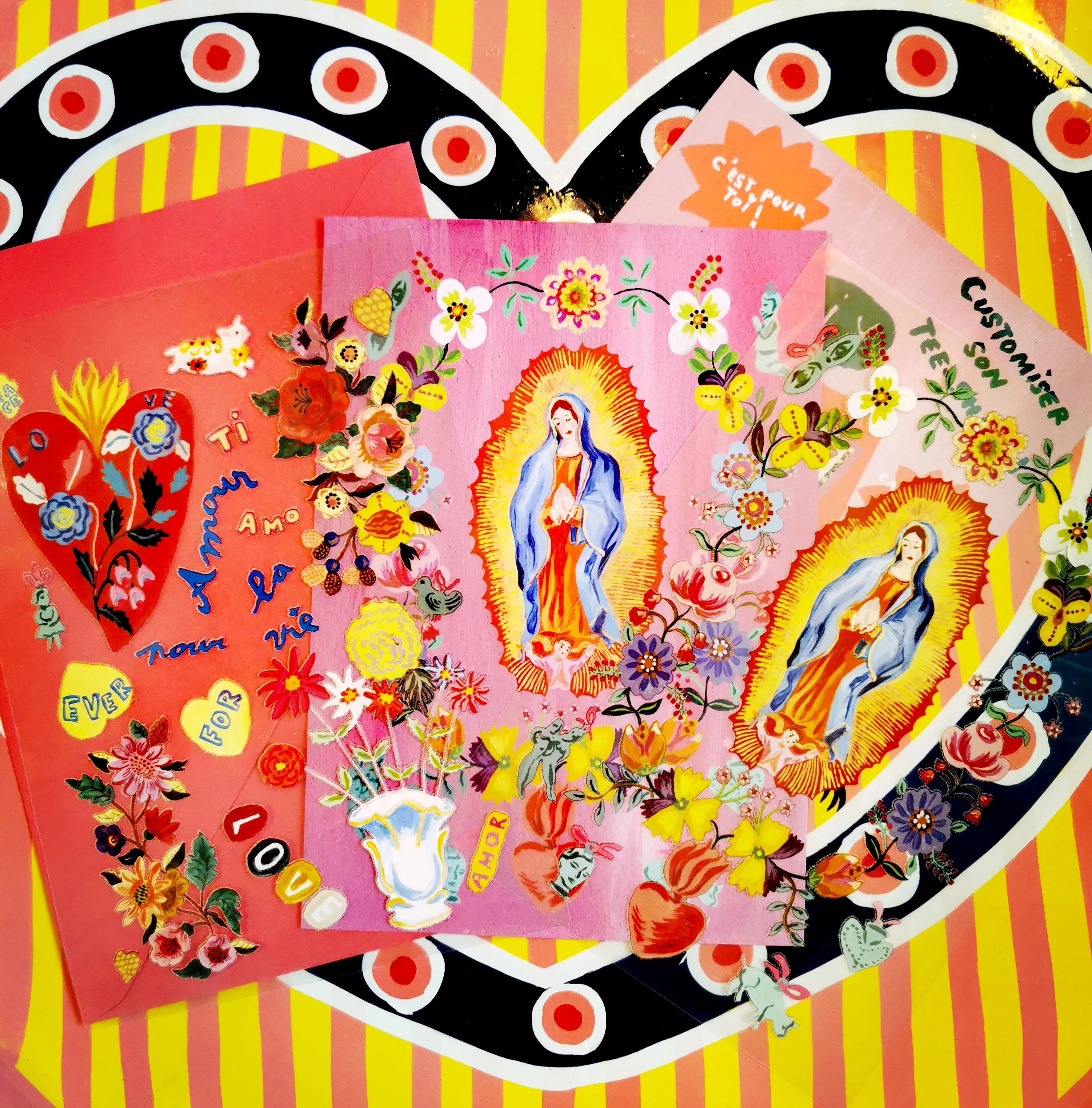 Big,beautiful Guadalupe card and transfers.