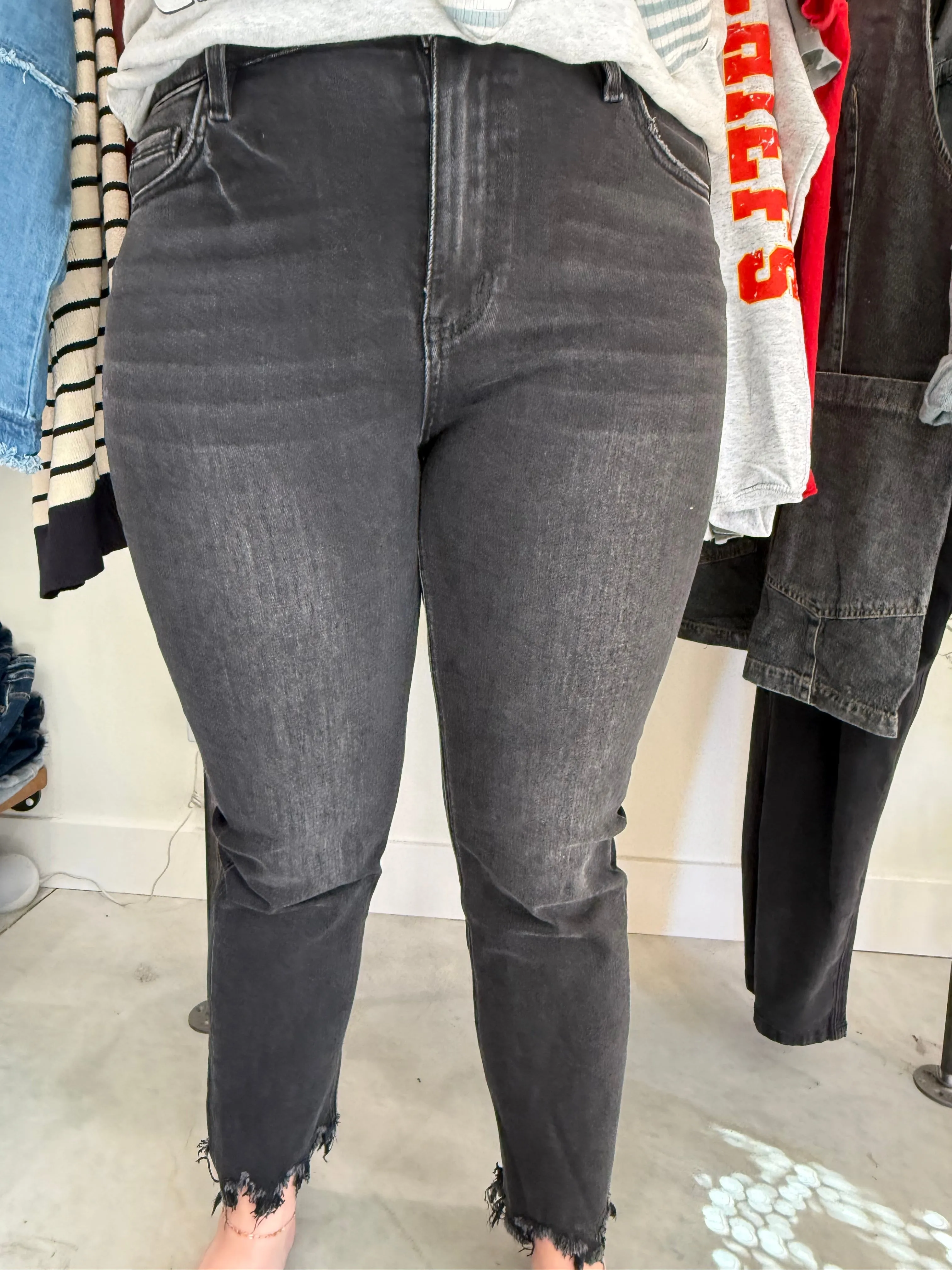 Black High Rise Slim Denim