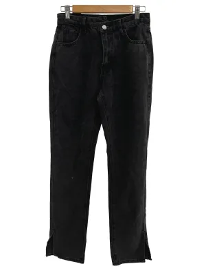 Black Washed Asymmetrical Denim Jeans