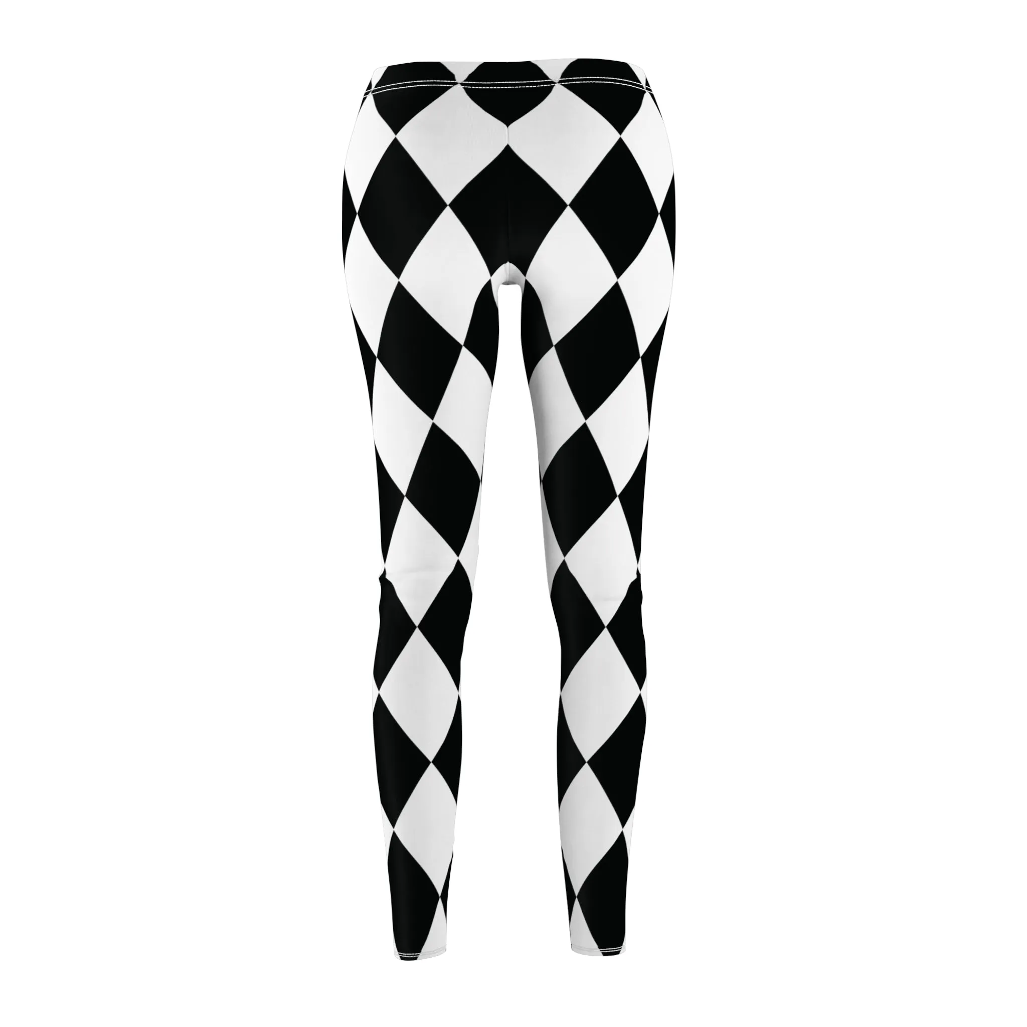 Black White Harlequin Large Diamonds Women's Casual Leggings | Stretch Pants | Comic Book Inspired Joker