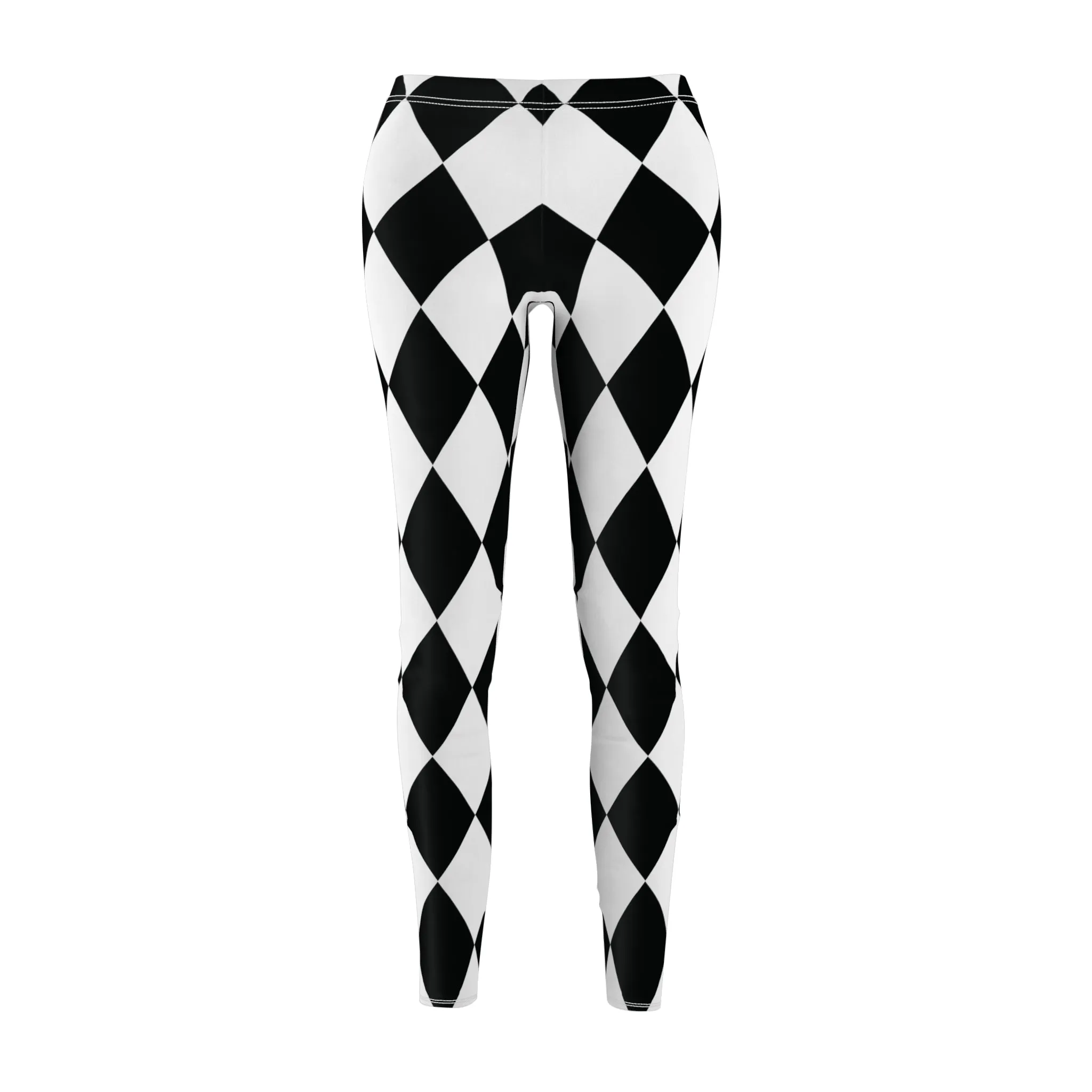 Black White Harlequin Large Diamonds Women's Casual Leggings | Stretch Pants | Comic Book Inspired Joker