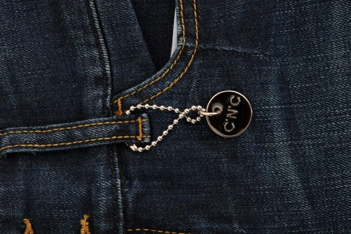 Blue Cotton Slim Fit Stretch Denim Jeans