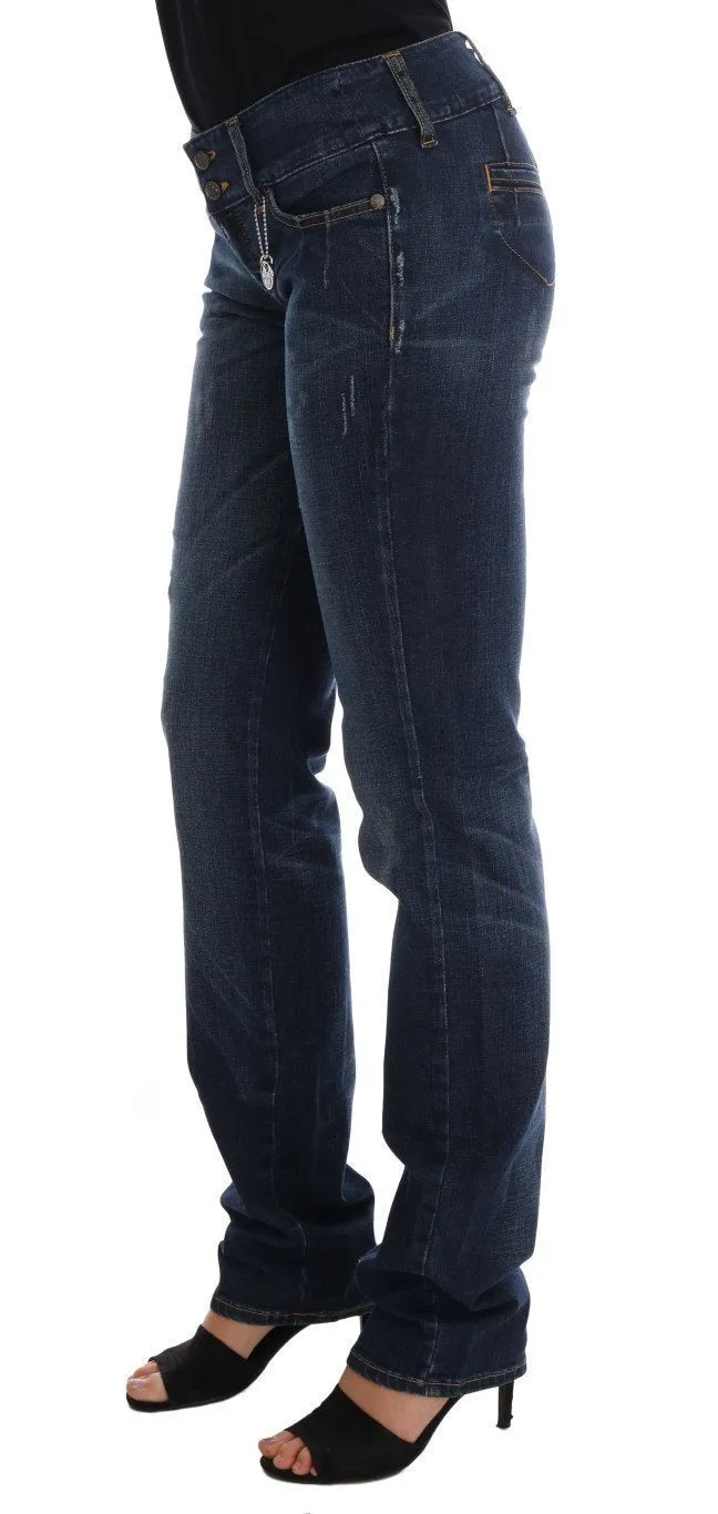 Blue Cotton Slim Fit Stretch Denim Jeans