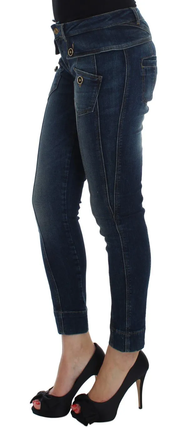 Blue Cotton Stretch Slim Fit Jeans