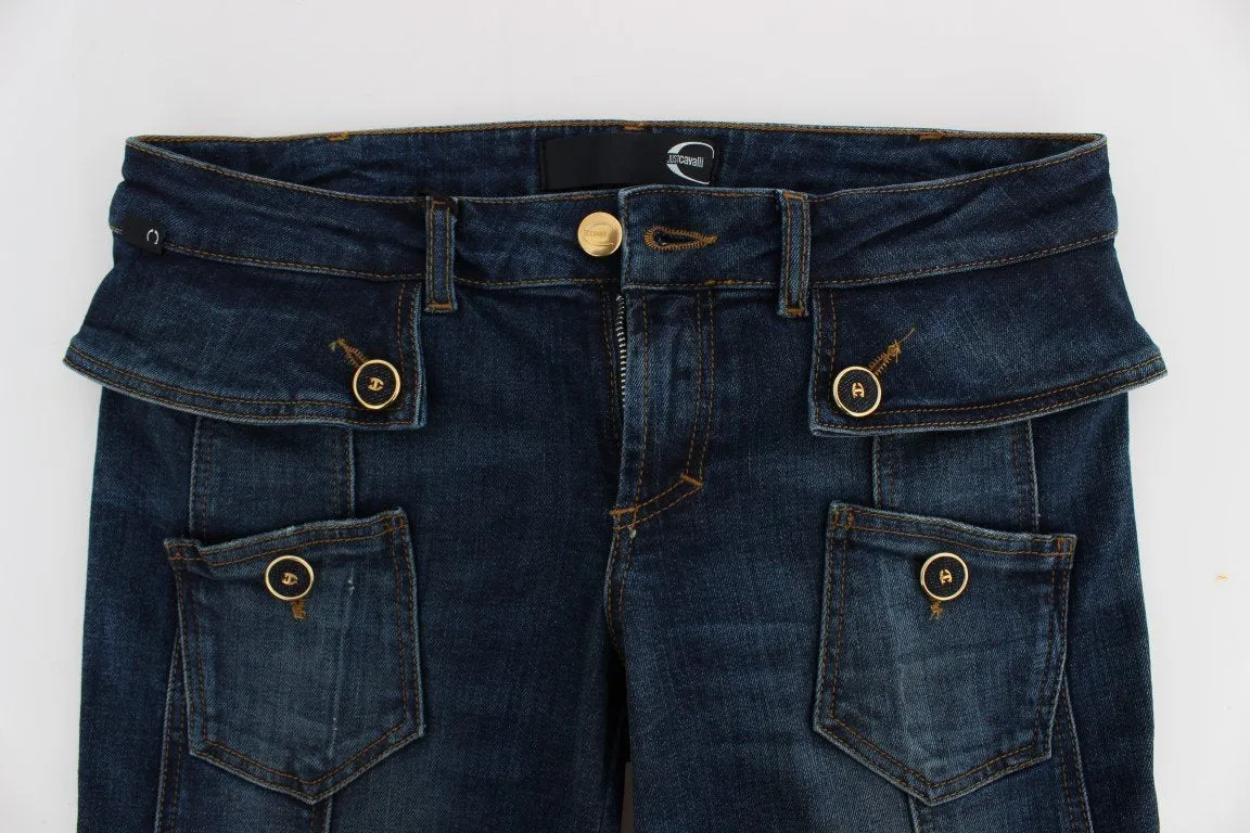 Blue Cotton Stretch Slim Fit Jeans