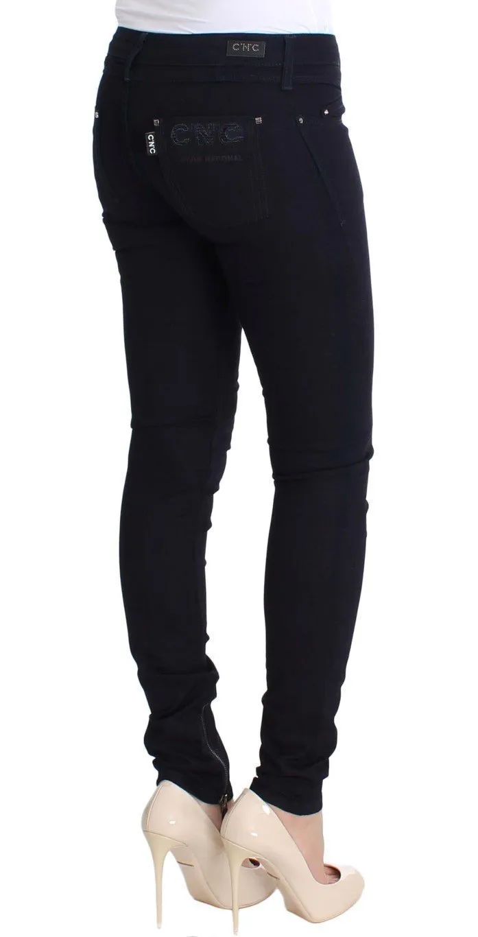 Blue Cotton Stretch Slim Fit Jeans