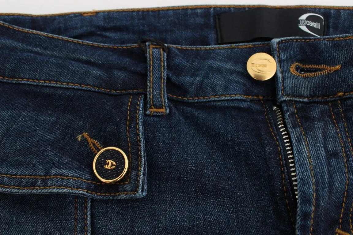 Blue Cotton Stretch Slim Fit Jeans