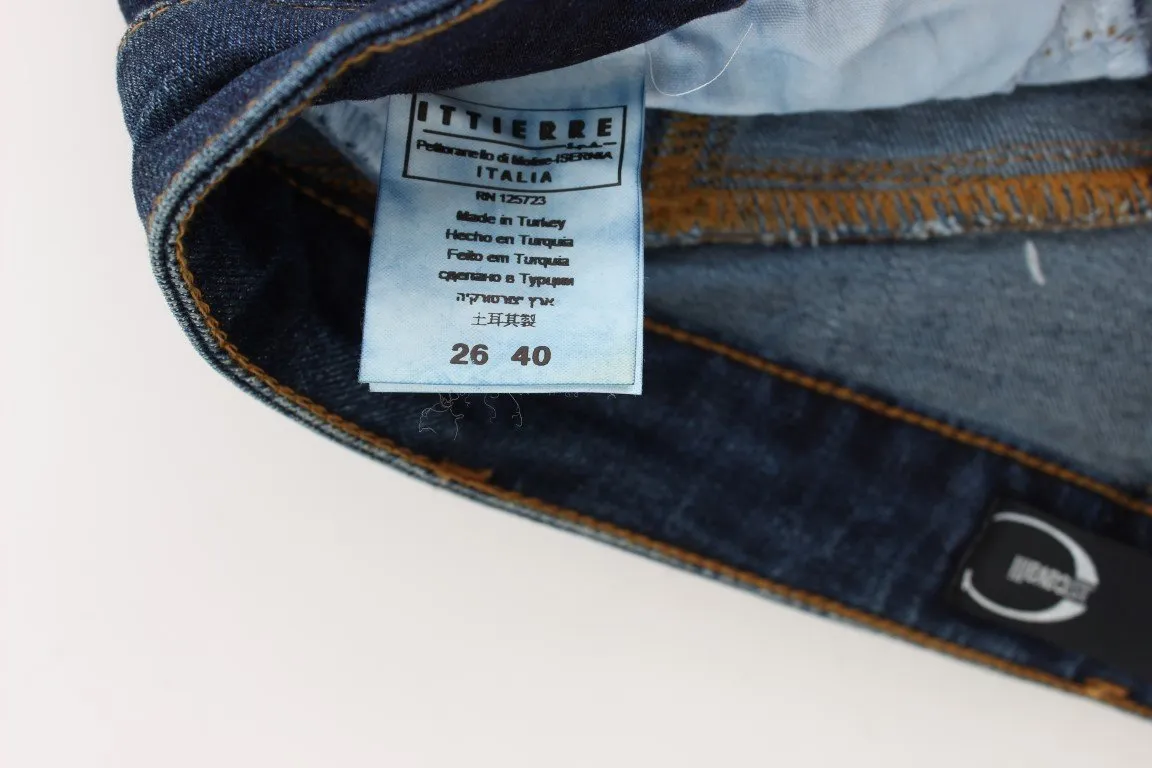 Blue Cotton Stretch Slim Fit Jeans