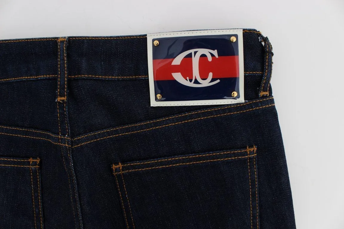 Blue Cotton Stretch Slim Fit Jeans