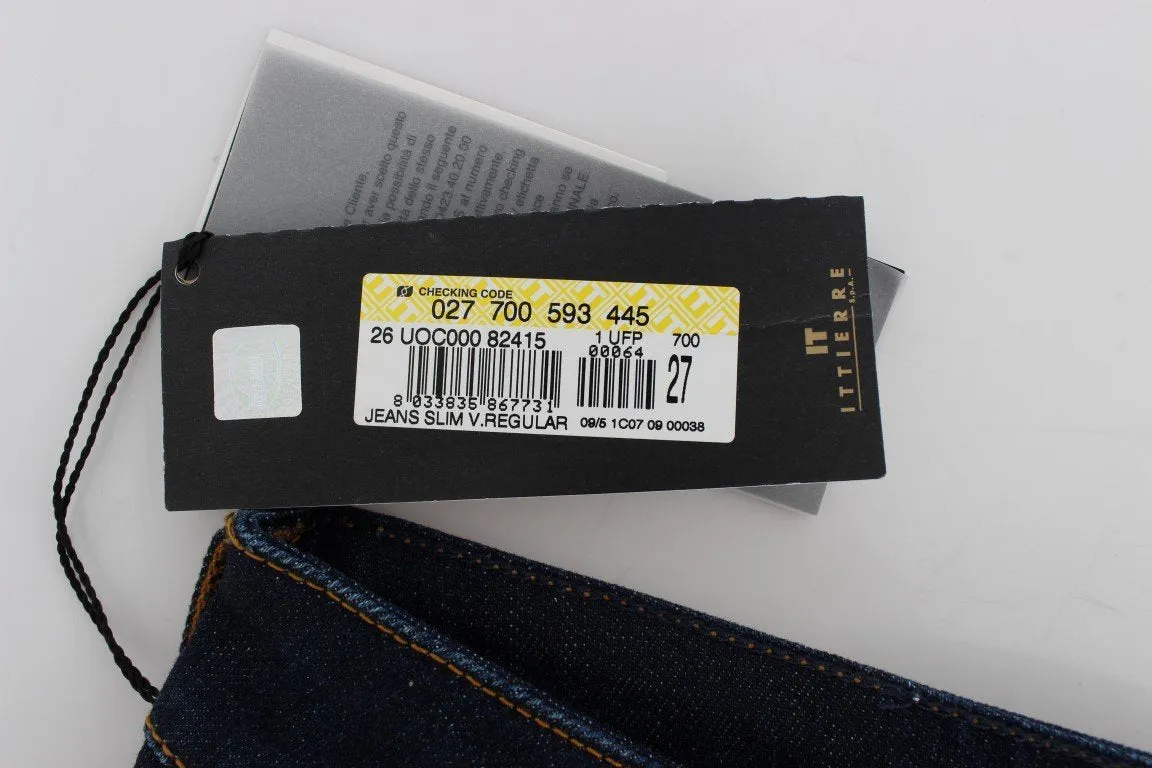 Blue Cotton Stretch Slim Fit Jeans