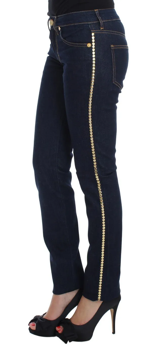 Blue Cotton Stretch Slim Fit Jeans