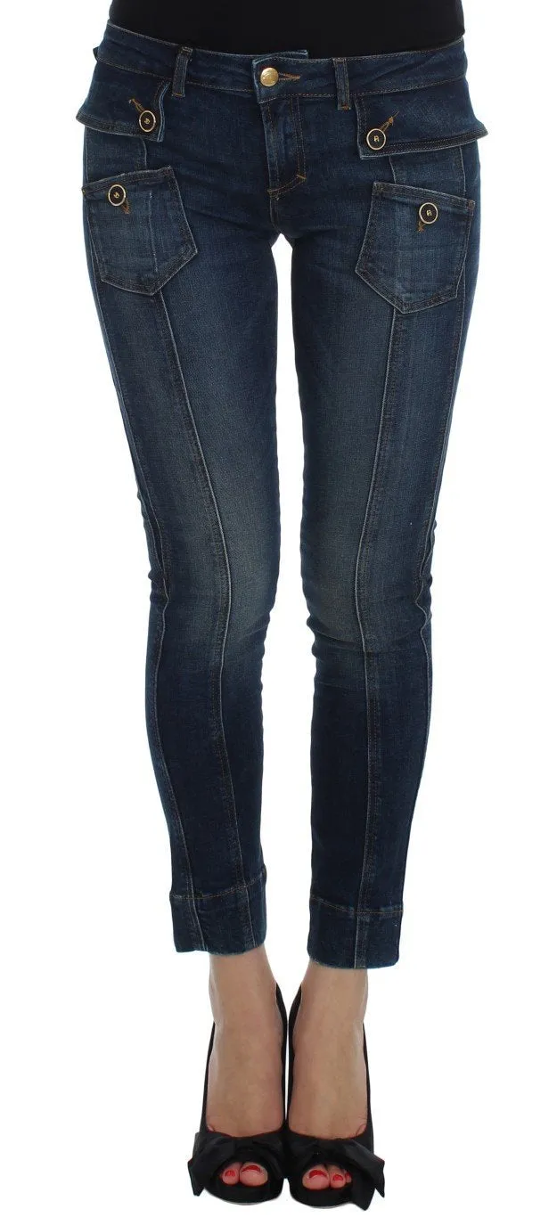 Blue Cotton Stretch Slim Fit Jeans