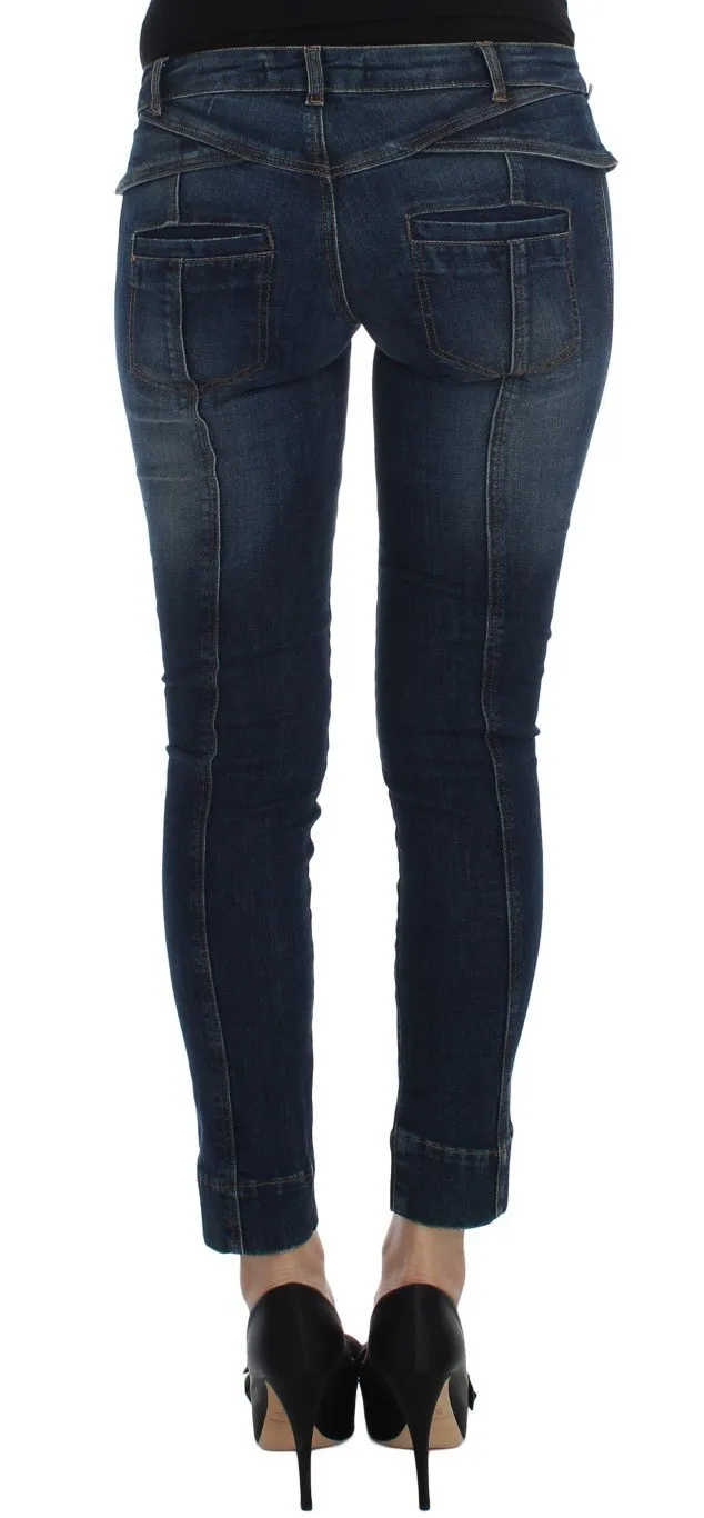 Blue Cotton Stretch Slim Fit Jeans