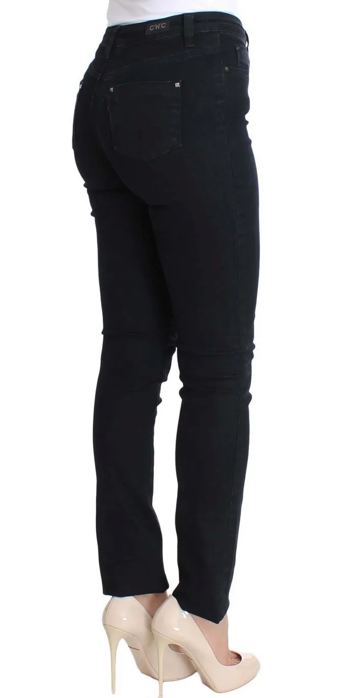 Blue Cotton Stretch Slim Fit Jeans