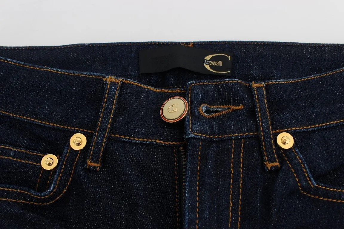 Blue Cotton Stretch Slim Fit Jeans