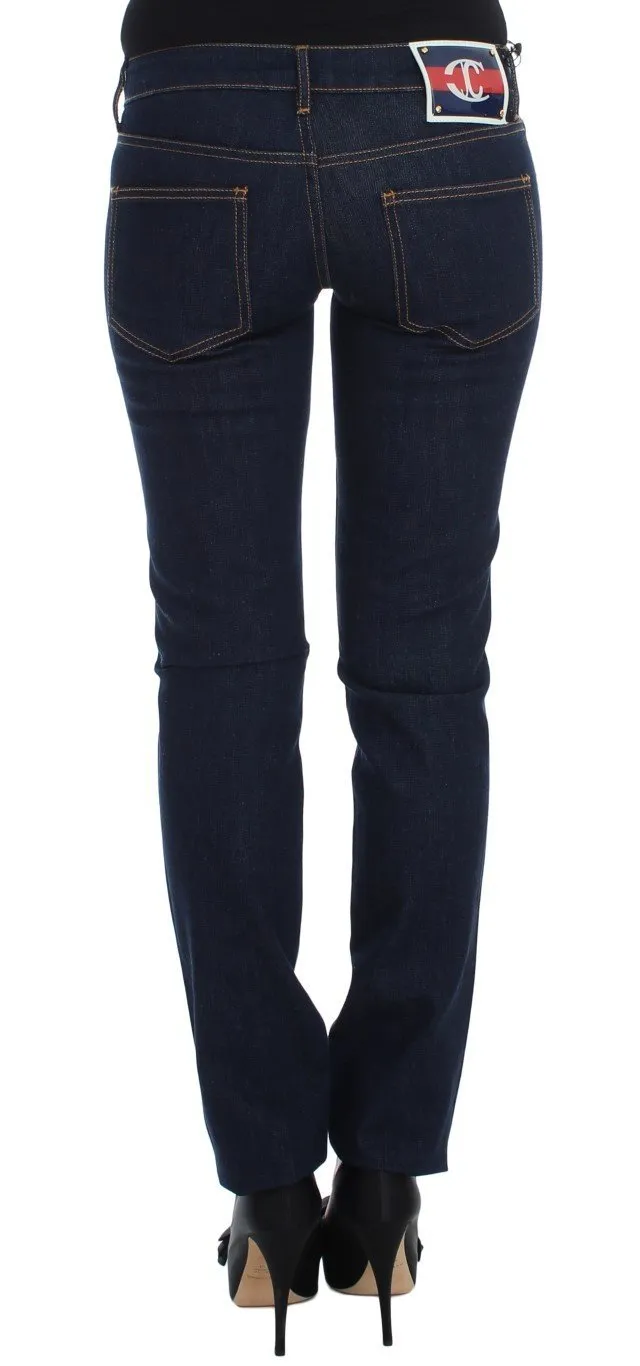 Blue Cotton Stretch Slim Fit Jeans