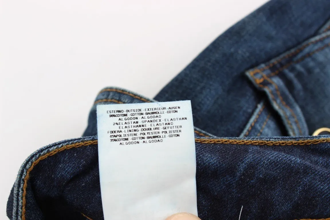 Blue Cotton Stretch Slim Fit Jeans