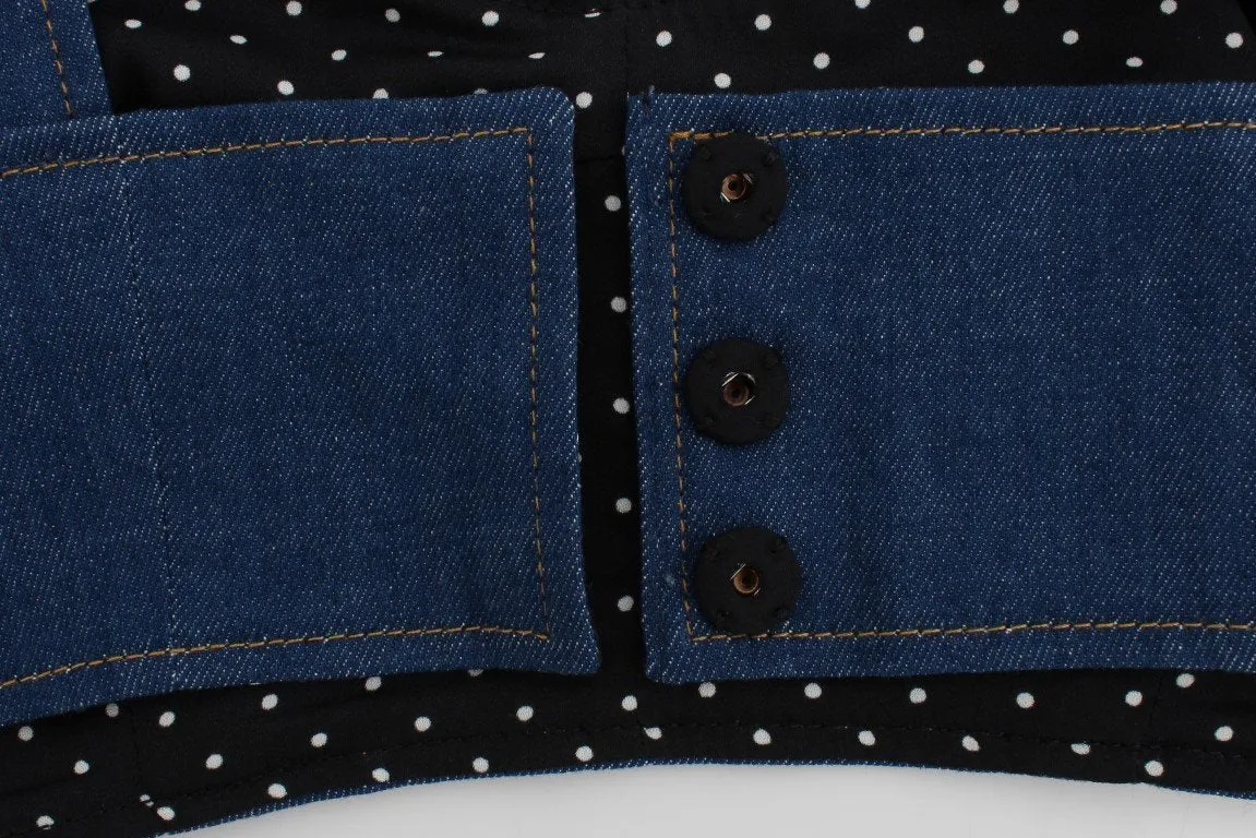 Blue Denim Cotton Bra Crop Top