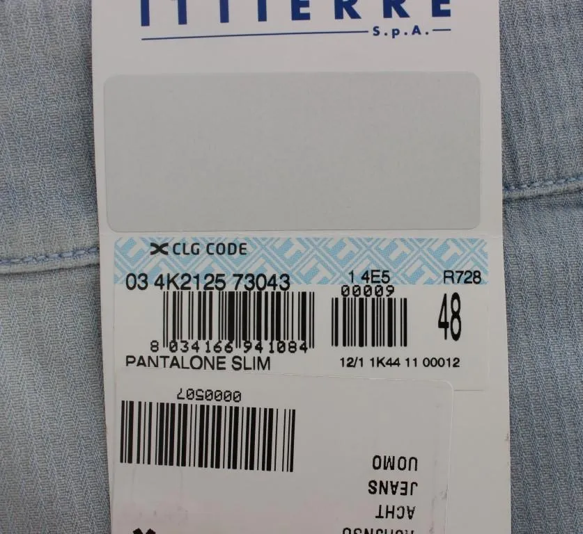 Blue Denim Cotton Stretch Slim Fit Jeans