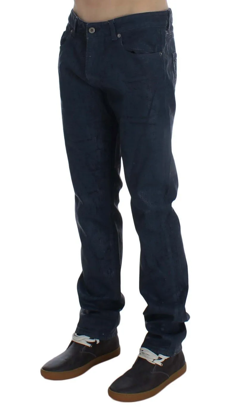 Blue Stretch Cotton Slim Fit Jeans