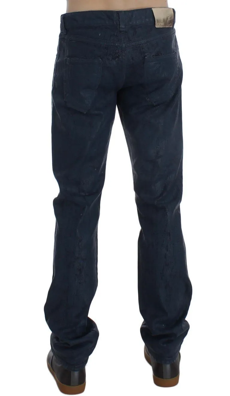 Blue Stretch Cotton Slim Fit Jeans