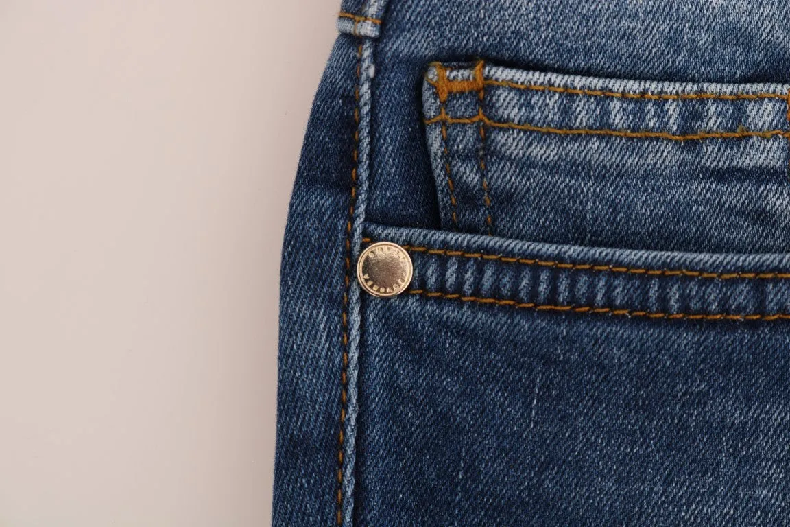 Blue Wash Cotton Stretch Slim Fit Jeans