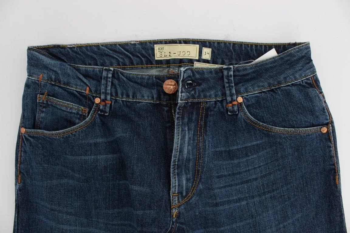 Blue Wash Cotton Stretch Slim Fit Jeans