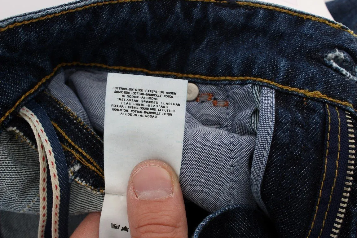 Blue Wash Cotton Stretch Slim Fit Jeans