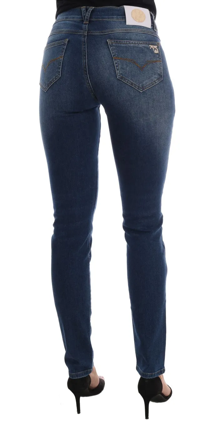 Blue Wash Cotton Stretch Slim Fit Jeans