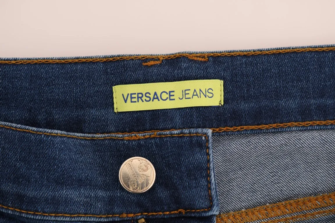 Blue Wash Cotton Stretch Slim Fit Jeans