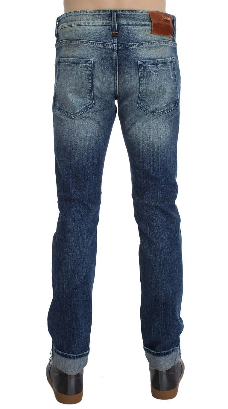 Blue Wash Cotton Stretch Slim Skinny Fit Jeans