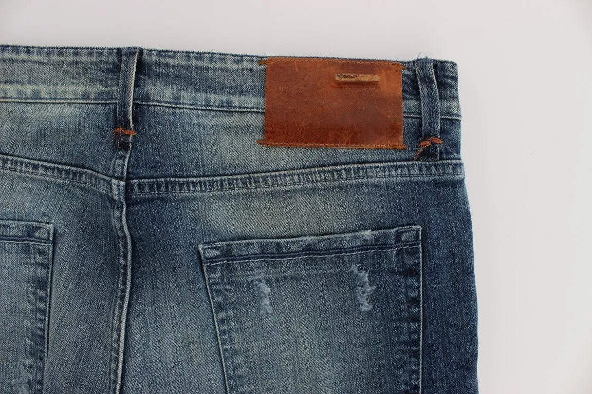 Blue Wash Cotton Stretch Slim Skinny Fit Jeans