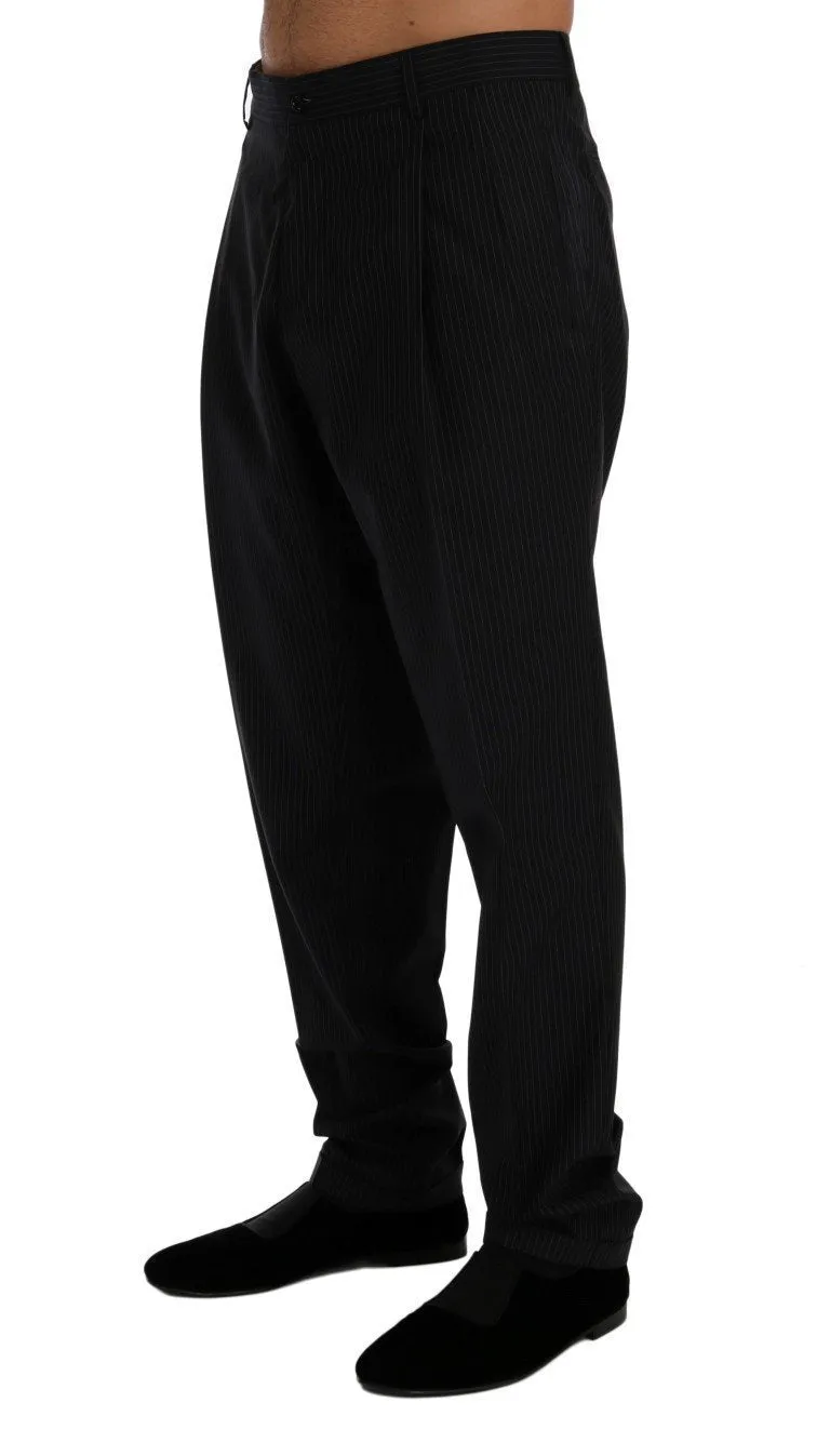 Blue Wool Stretch Dress Pants