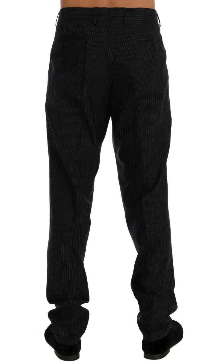 Blue Wool Stretch Dress Pants