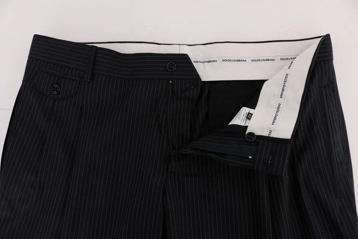Blue Wool Stretch Dress Pants