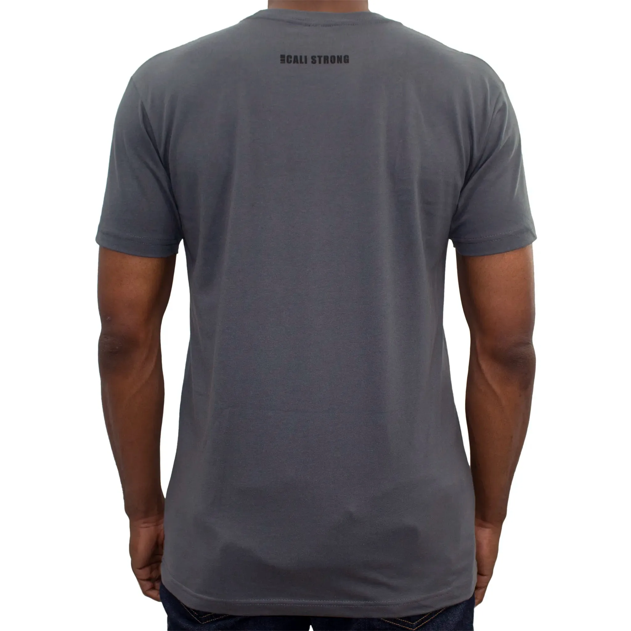 CALI Strong Word Bear T-Shirt Premium Cotton Suede Heather Grey