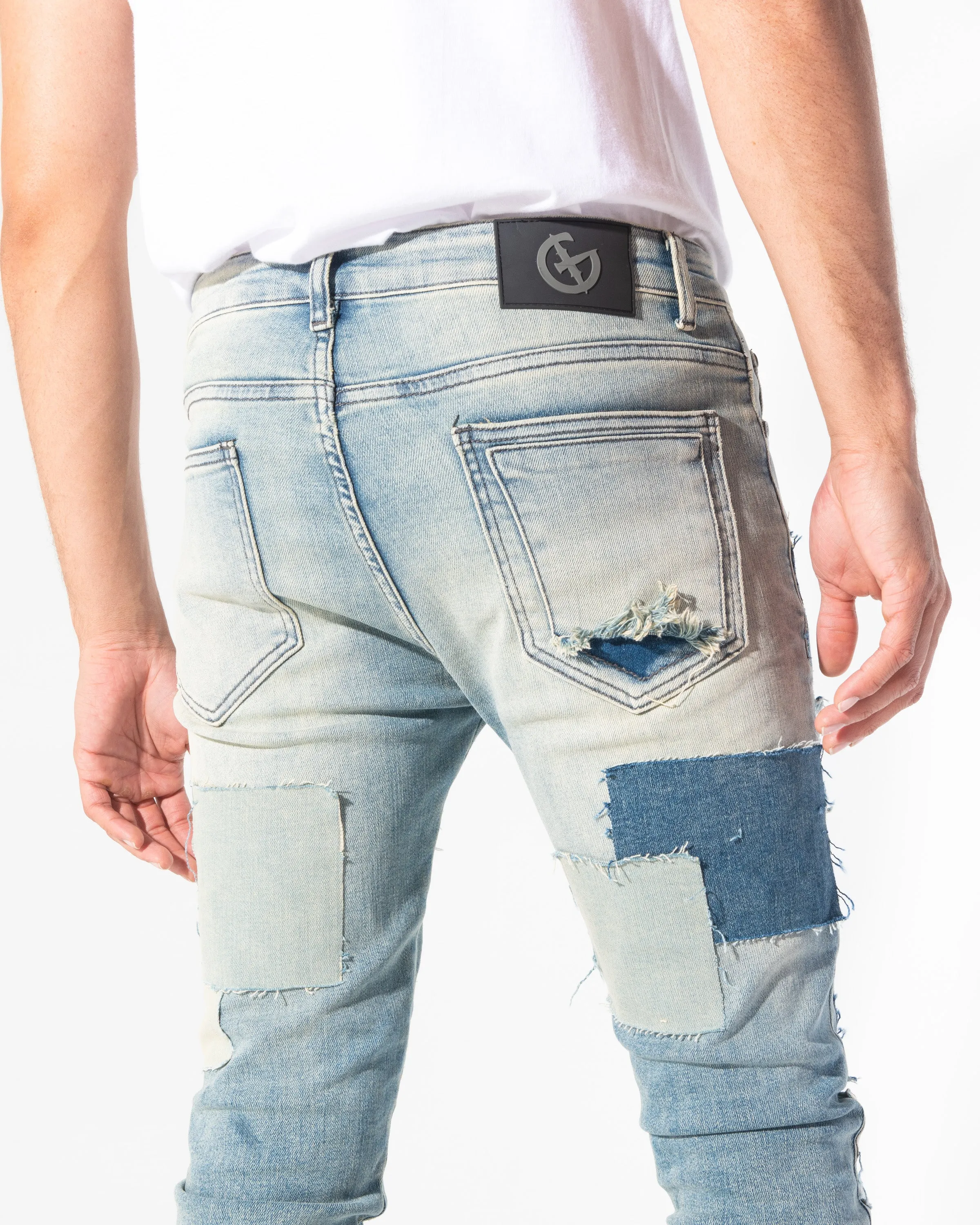 CALICO DENIM (PATCHWORK STONE WASH)