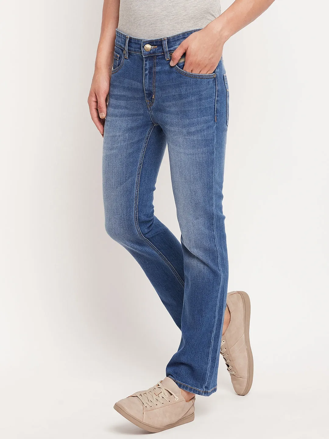 Camla Barcelona Washed Dark Blue Regular Fit Jeans