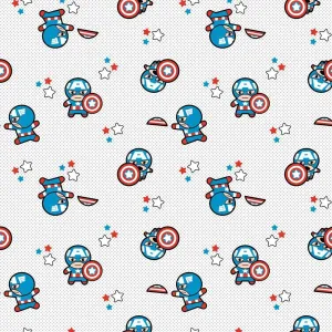 Captain America White - Flannel - 1/2 Metre