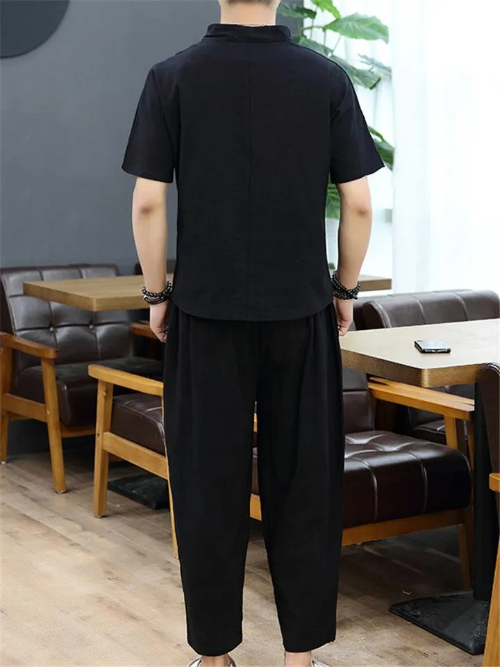 Casual Simple Style Oversize Solid Color 2-Piece Outfit T-Shirt   Waistband Pants