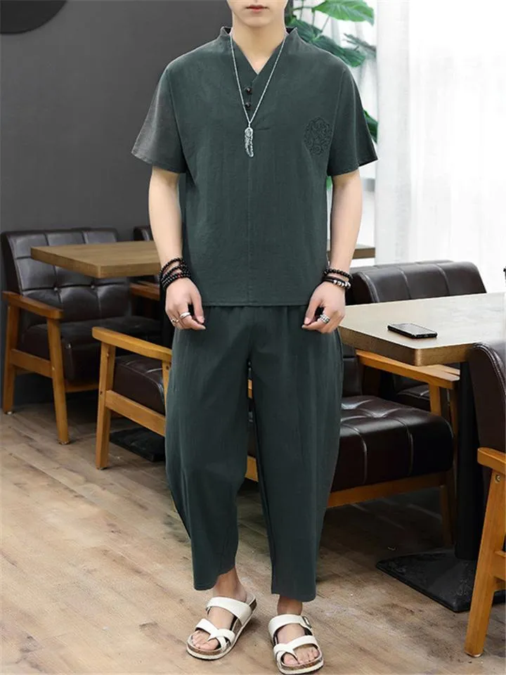 Casual Simple Style Oversize Solid Color 2-Piece Outfit T-Shirt   Waistband Pants