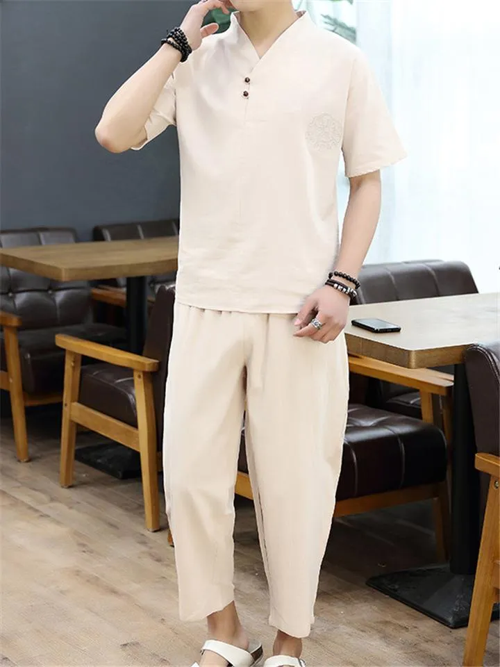 Casual Simple Style Oversize Solid Color 2-Piece Outfit T-Shirt   Waistband Pants