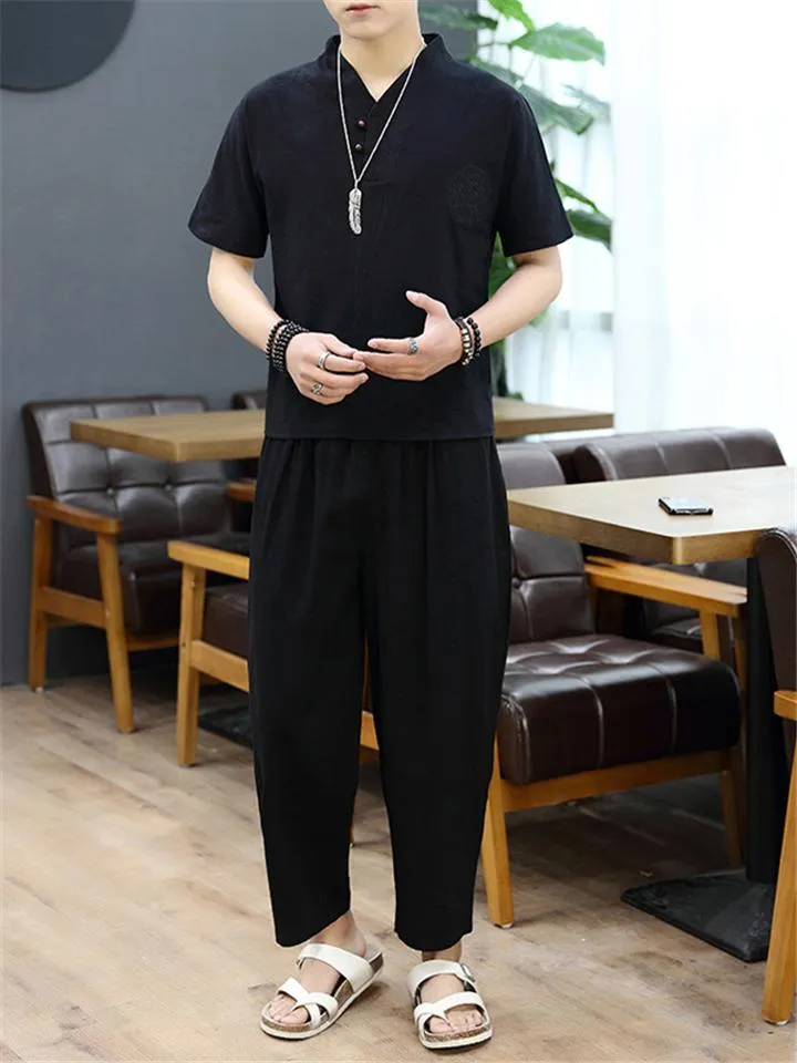 Casual Simple Style Oversize Solid Color 2-Piece Outfit T-Shirt   Waistband Pants