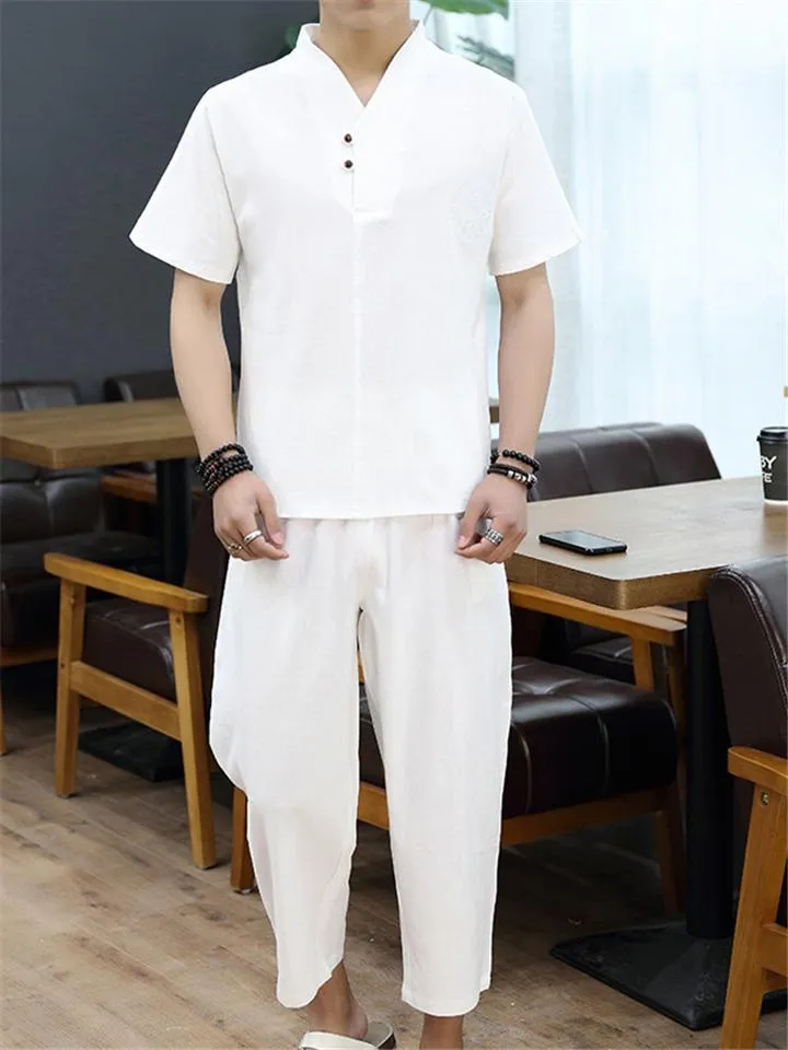 Casual Simple Style Oversize Solid Color 2-Piece Outfit T-Shirt   Waistband Pants