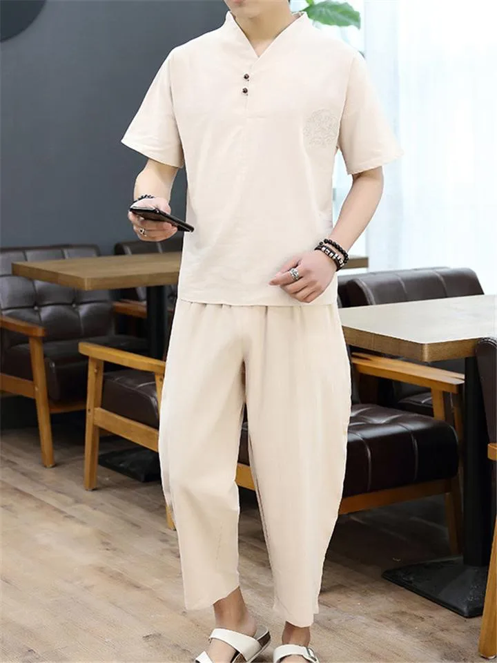Casual Simple Style Oversize Solid Color 2-Piece Outfit T-Shirt   Waistband Pants